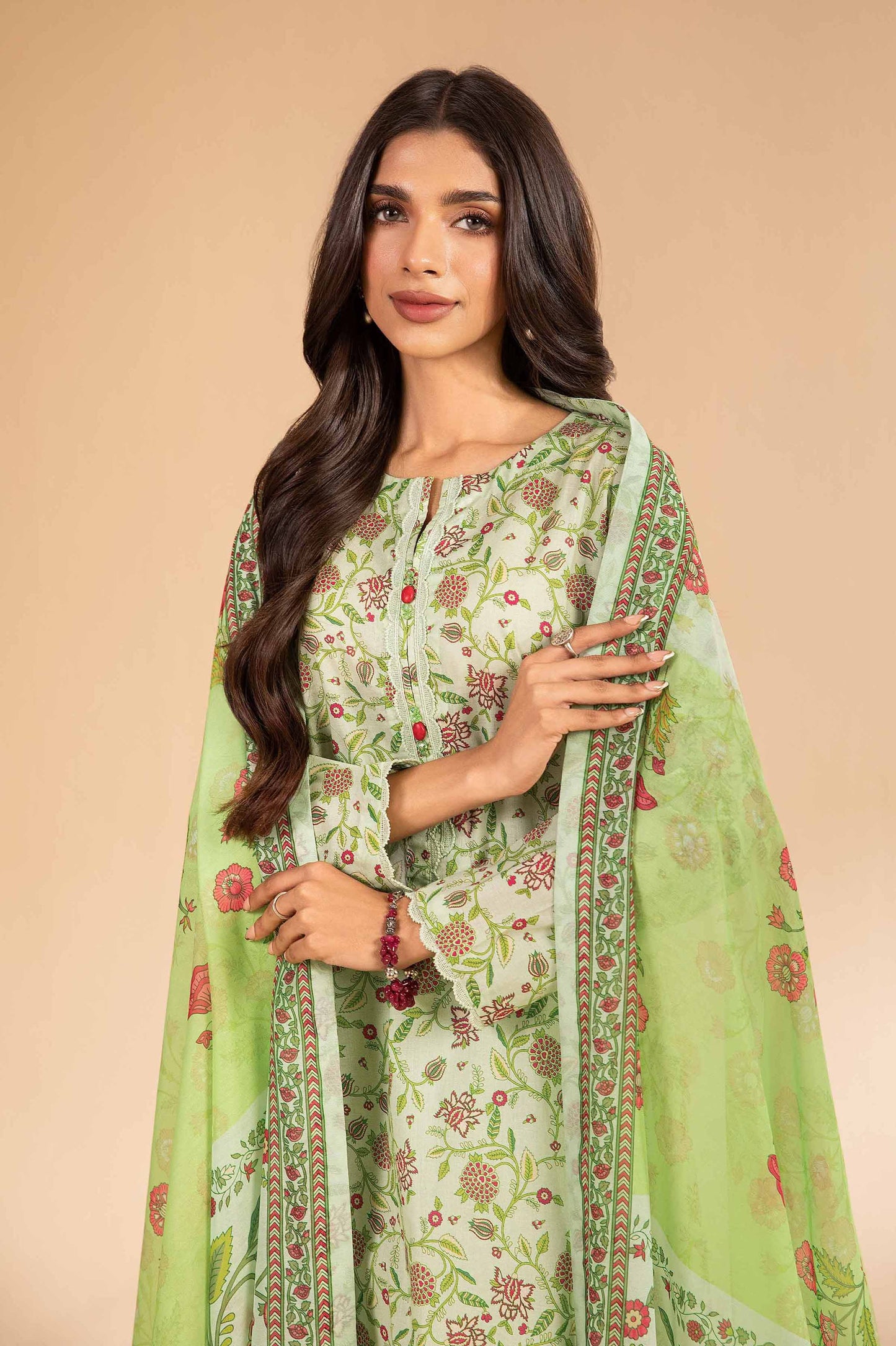 3 Pcs Uunstitched Printed Lawn -UE-400 By Nishat