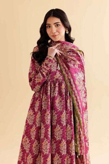 3 Pcs Unstitched Printed Lawn Suit DN-610