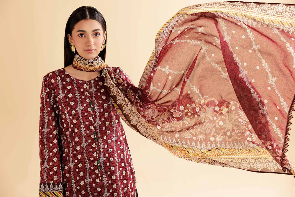 3 Pcs Unstitched Printed Lawn Suit DN-620