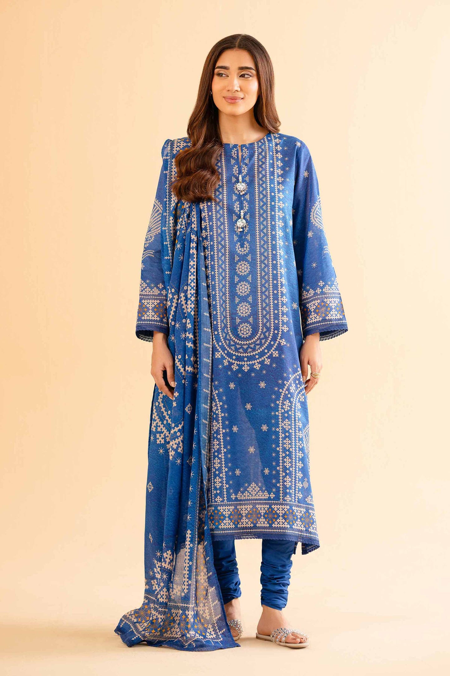 3 Pcs Unstitched Printed Lawn Suits By Nishat