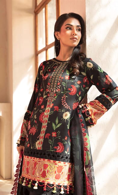 3 Pcs Unstitched Printed Lawn Suit by Maria.B