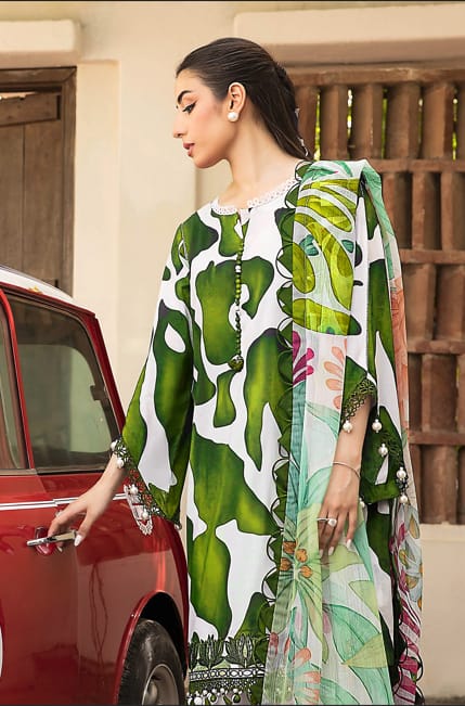 3 Pcs Unstitched Printed Lawn Suit by Maria.B