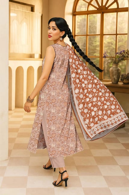3 Pcs Unstitched Printed Lawn Suit by Maria.B