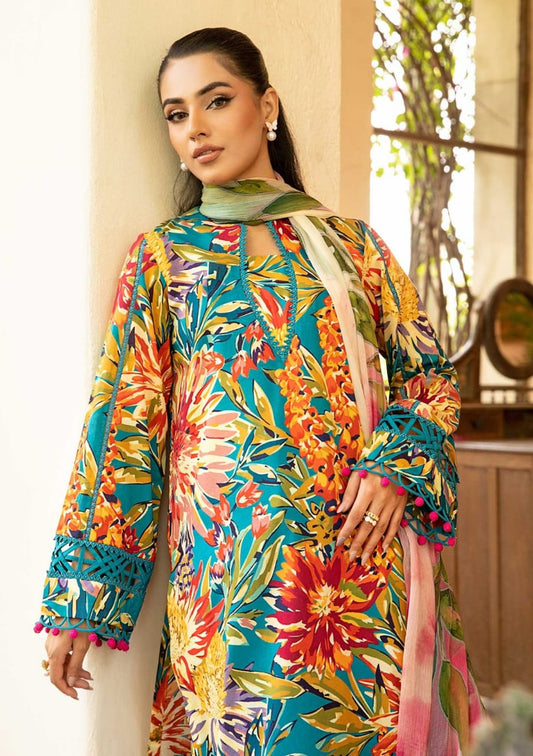 3 Pcs Unstitched Printed Lawn Suit by Maria.B