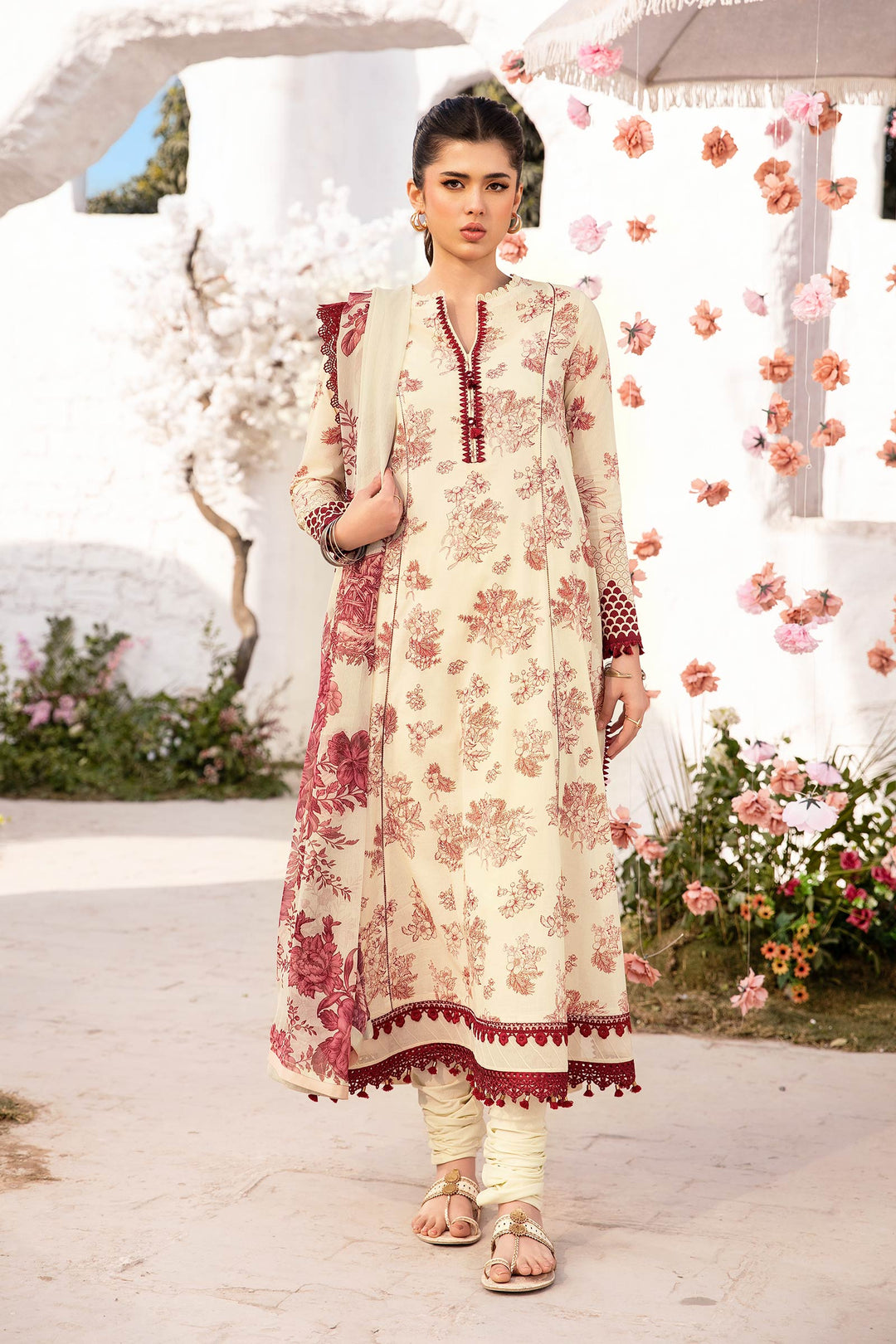 3 Pcs Unstitched Printed Lawn Suit DN-740