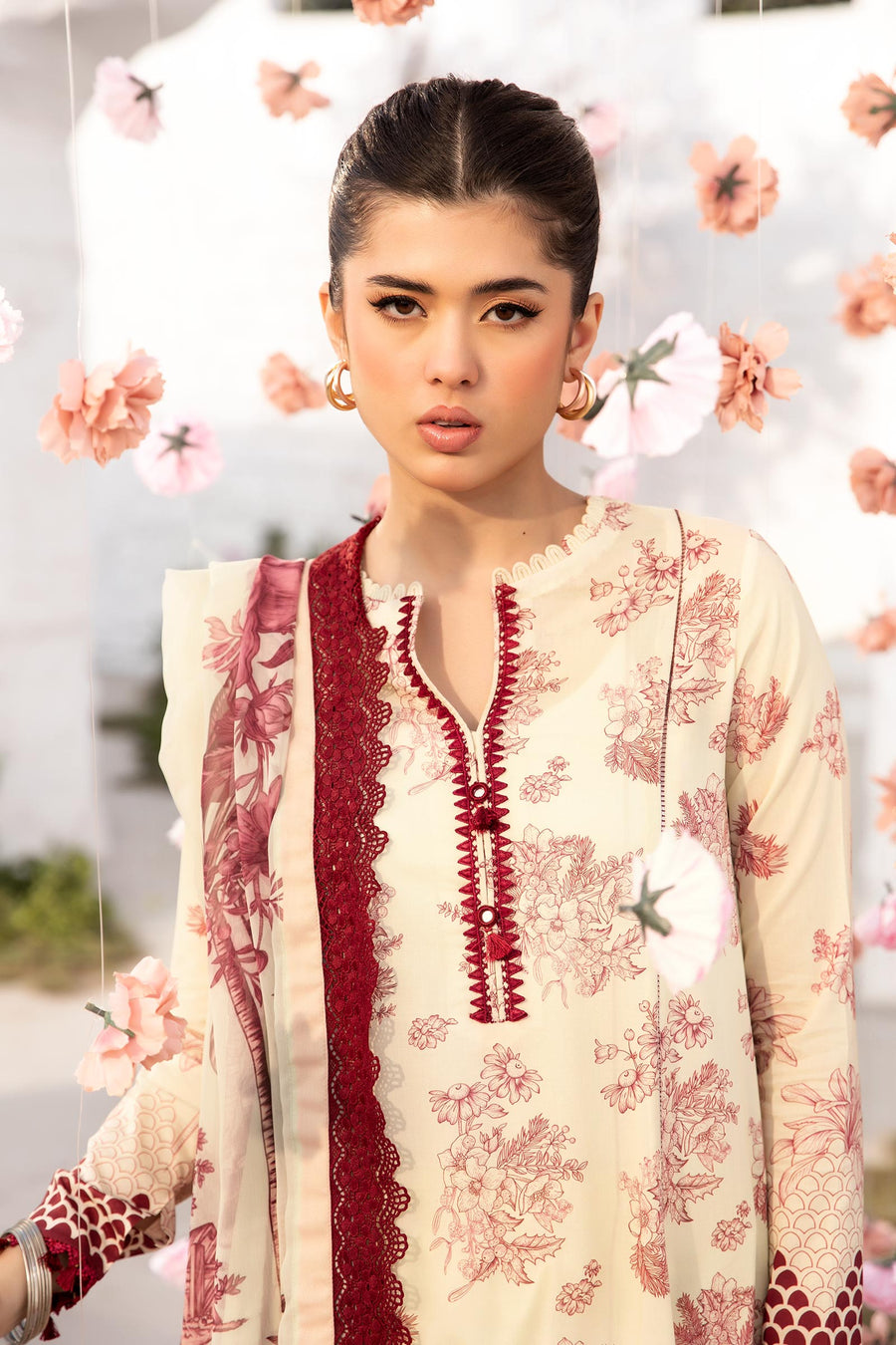 3 Pcs Unstitched Printed Lawn Suit DN-740
