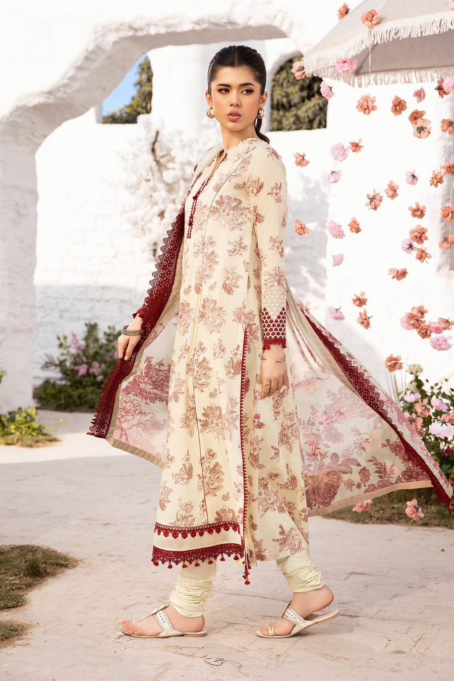 3 Pcs Unstitched Printed Lawn Suit DN-740