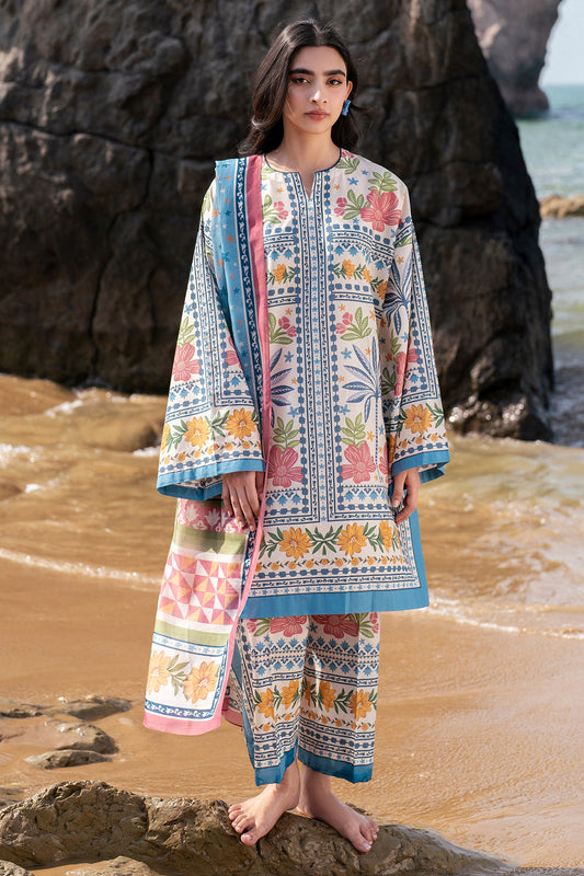 3 Pcs Unstitched Printed Lawn Suit DN-780