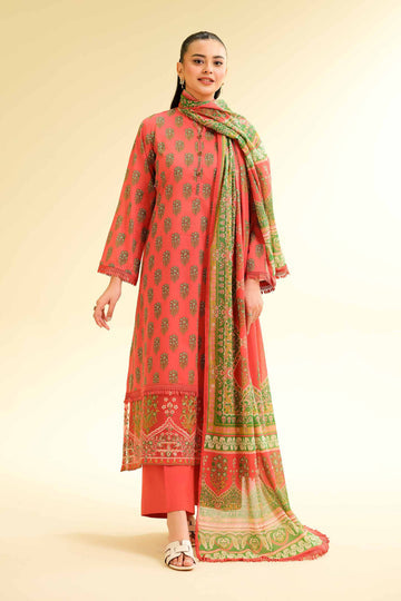 3 Pcs Unstitched Printed Lawn Suit DN-510