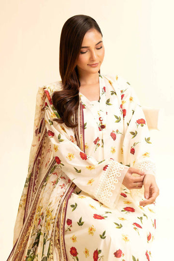 3 Pcs Unstitched Printed Lawn Suit DN-520