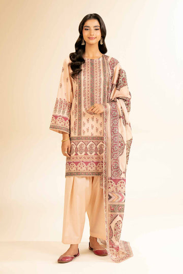 3 Pcs Unstitched Printed Lawn Suit DN-530