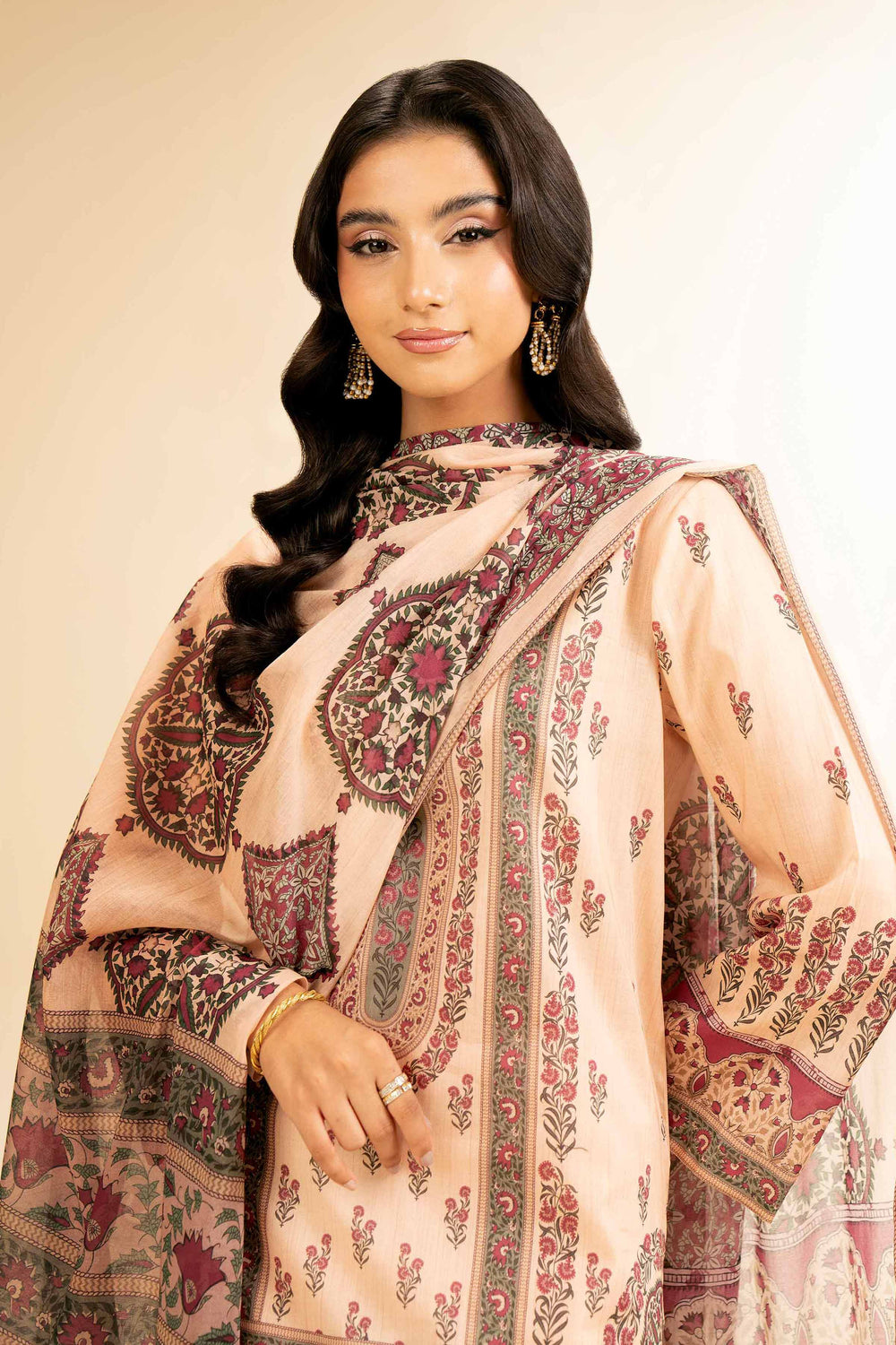 3 Pcs Unstitched Printed Lawn Suit DN-530