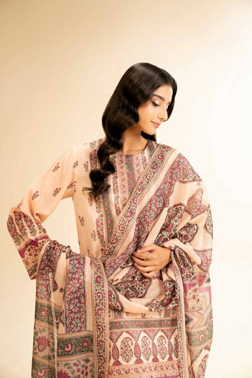 3 Pcs Unstitched Printed Lawn Suit DN-530