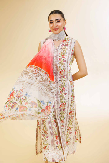 3 Pcs Unstitched Printed Lawn Suit DN-550