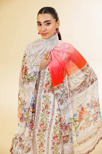 3 Pcs Unstitched Printed Lawn Suit DN-550