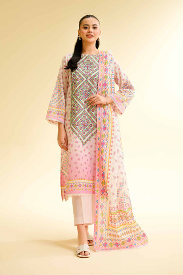 3 Pcs Unstitched Printed Lawn Suit DN-560