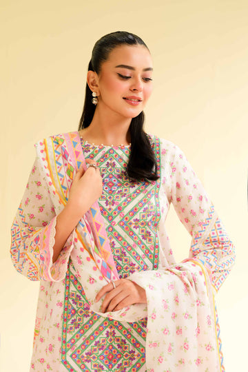 3 Pcs Unstitched Printed Lawn Suit DN-560