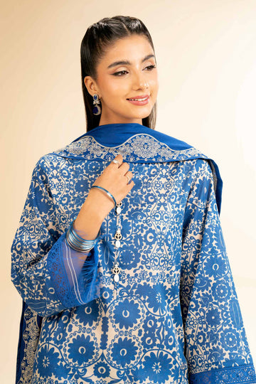 3 Pcs Unstitched Printed Lawn Suit DN-580