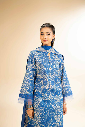 3 Pcs Unstitched Printed Lawn Suit DN-580