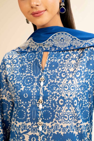 3 Pcs Unstitched Printed Lawn Suit DN-580