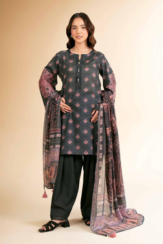 3 Pcs Unstitched Printed Lawn Suit DN-590
