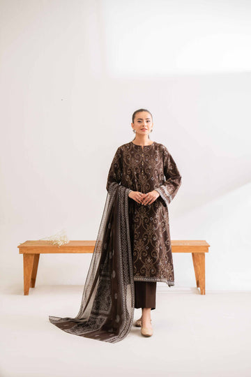 3 Pcs Unstitched Printed Lawn Suit DN-600