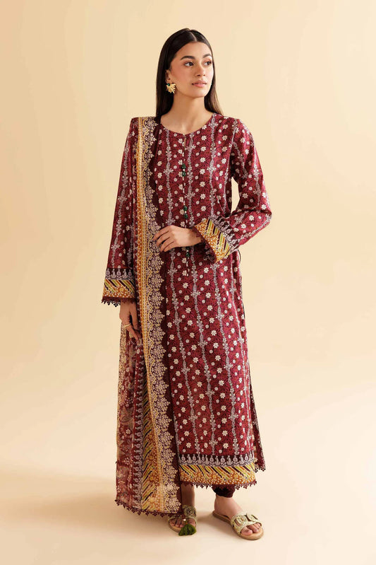 3 Pcs Unstitched Printed Lawn Suit DN-620
