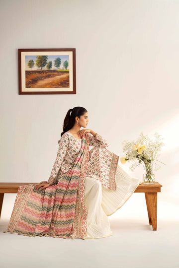 3 Pcs Unstitched Printed Lawn Suit DN-640