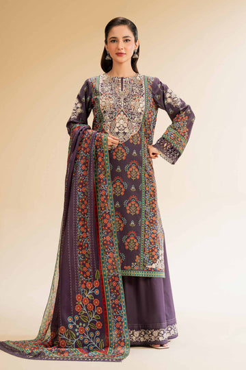 3 Pcs Unstitched Printed Lawn Suit DN-650