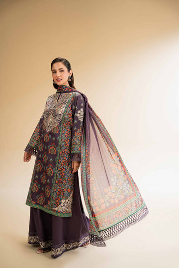 3 Pcs Unstitched Printed Lawn Suit DN-650