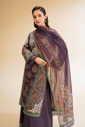 3 Pcs Unstitched Printed Lawn Suit DN-650