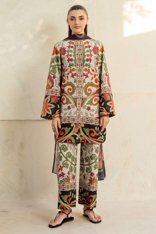 3 Pcs Unstitched Printed Lawn Suit DN-790