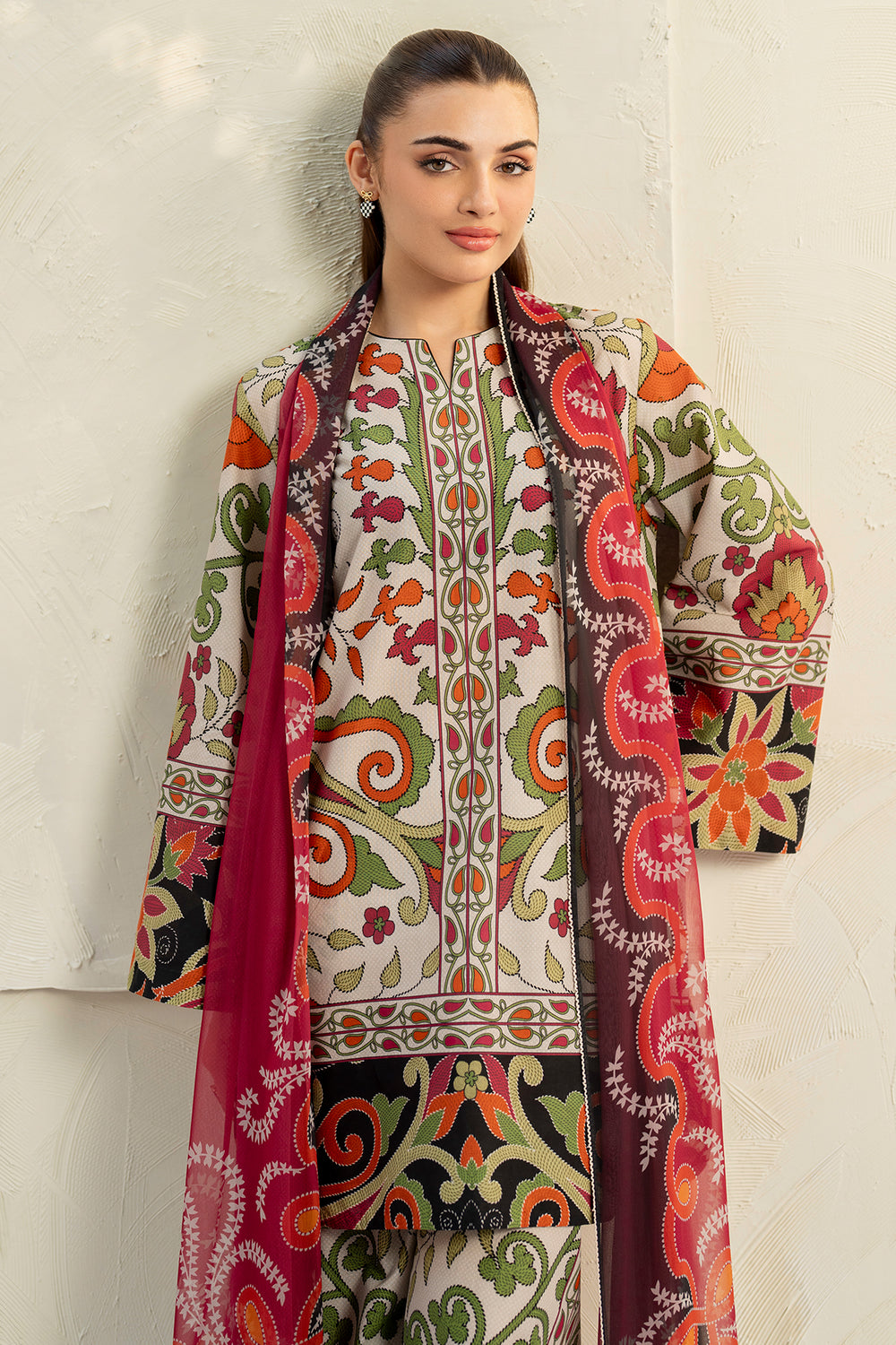3 Pcs Unstitched Printed Lawn Suit DN-790