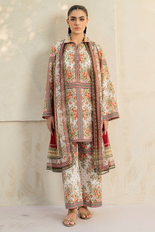 3 Pcs Unstitched Printed Lawn Suit DN-790