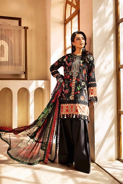 3 Pcs Unstitched Printed Lawn Suit by Maria.B