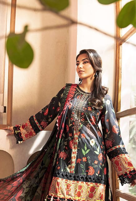 3 Pcs Unstitched Printed Lawn Suit by Maria.B