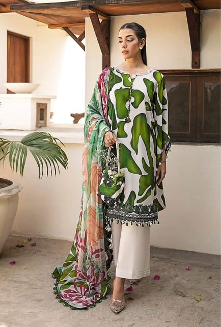 3 Pcs Unstitched Printed Lawn Suit by Maria.B