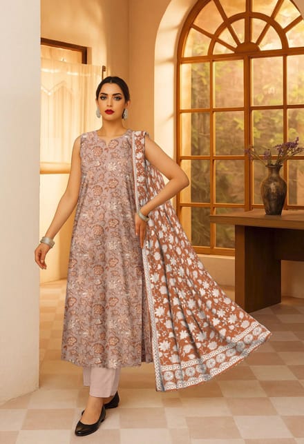 3 Pcs Unstitched Printed Lawn Suit by Maria.B
