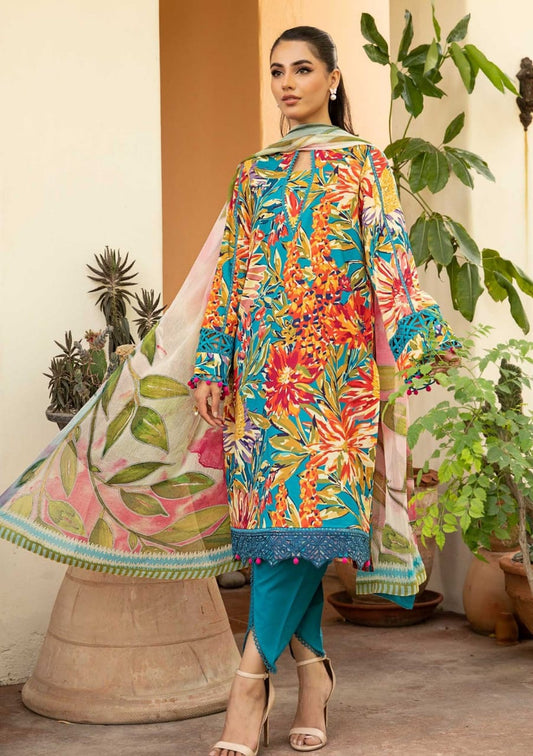3 Pcs Unstitched Printed Lawn Suit by Maria.B