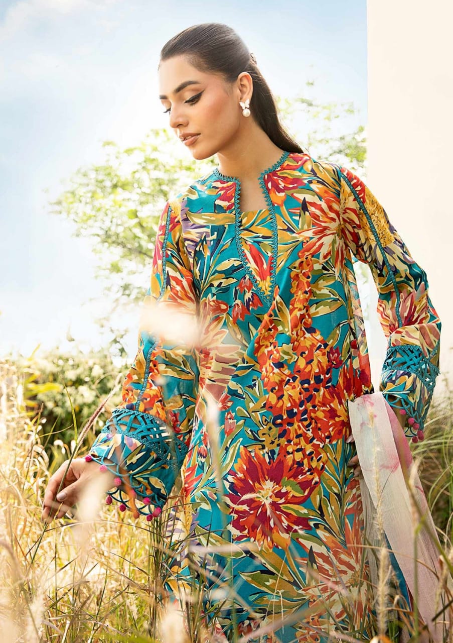 3 Pcs Unstitched Printed Lawn Suit by Maria.B