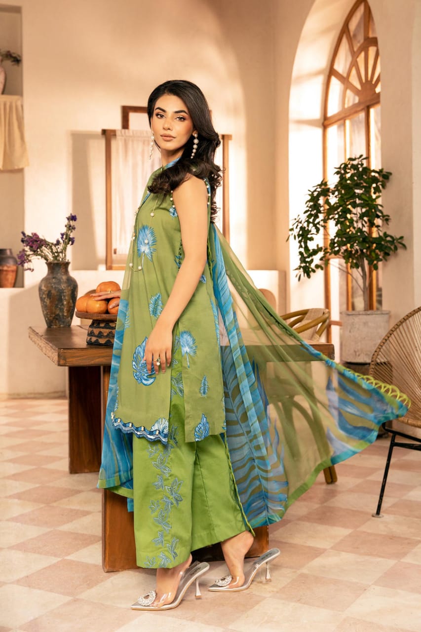 3 Pcs Unstitched Printed Lawn Suit by Maria.B