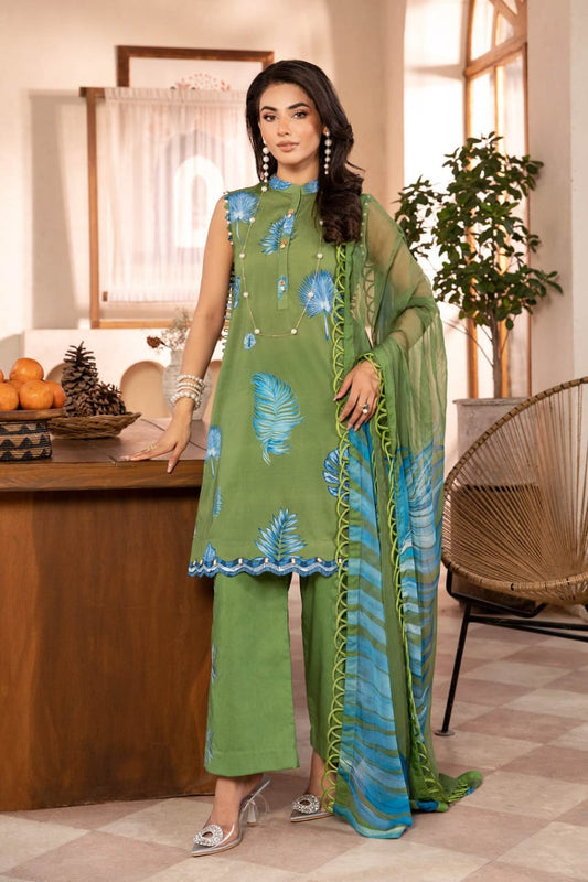 3 Pcs Unstitched Printed Lawn Suit by Maria.B