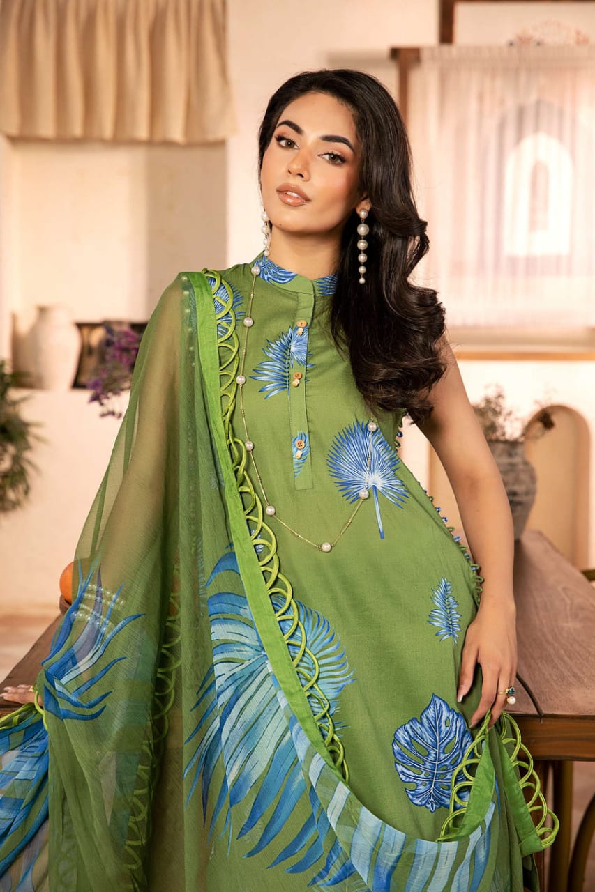 3 Pcs Unstitched Printed Lawn Suit by Maria.B