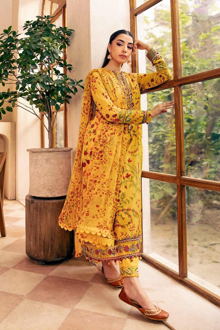 3 Pcs Unstitched Printed Lawn Suit by Maria.B