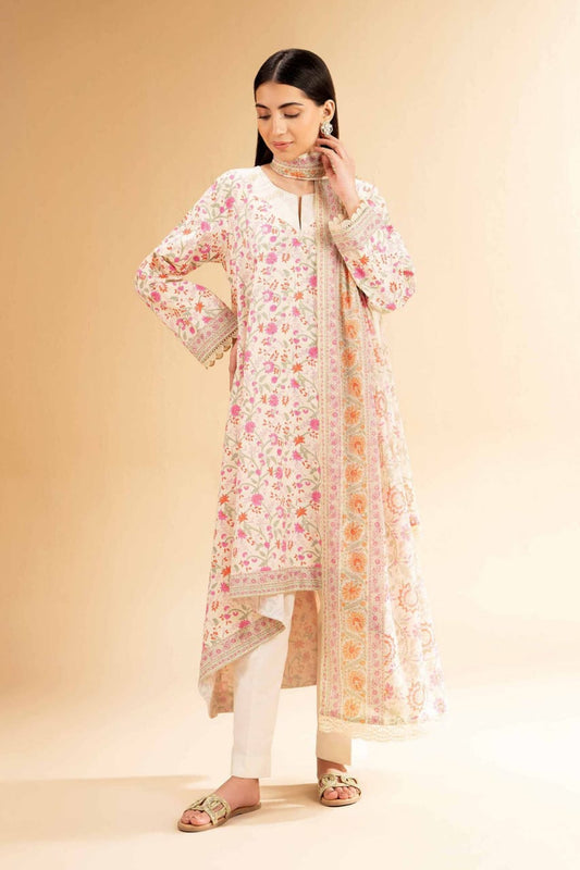3 Pcs Unstitched Printed Lawn Suit by Nishat