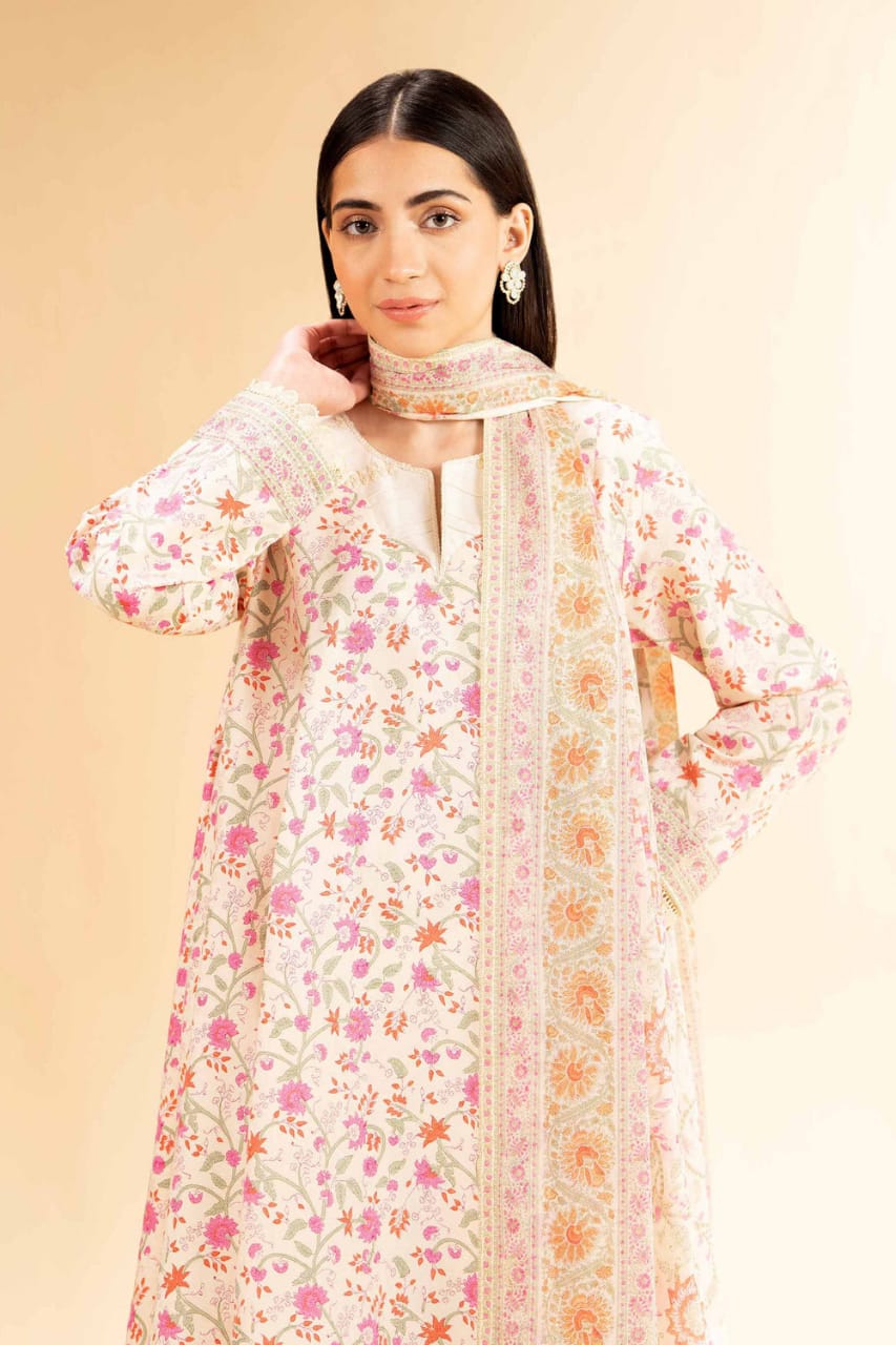 3 Pcs Unstitched Printed Lawn Suit by Nishat