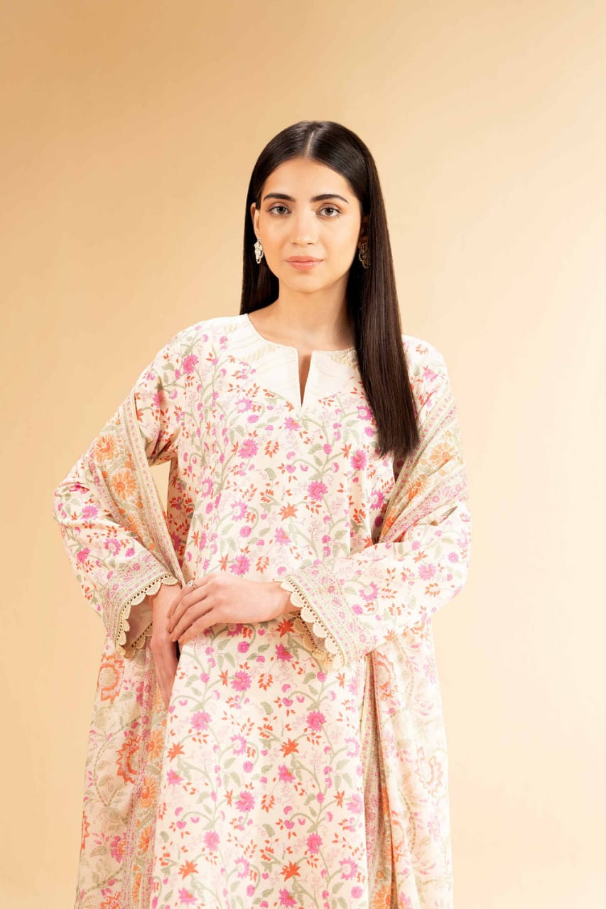 3 Pcs Unstitched Printed Lawn Suit by Nishat