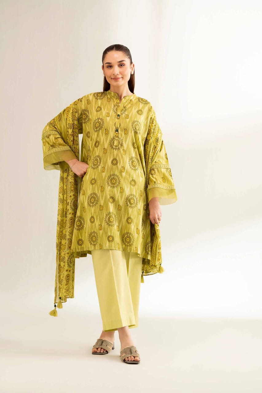 3 Pcs Unstitched Printed Lawn Suit by Nishat