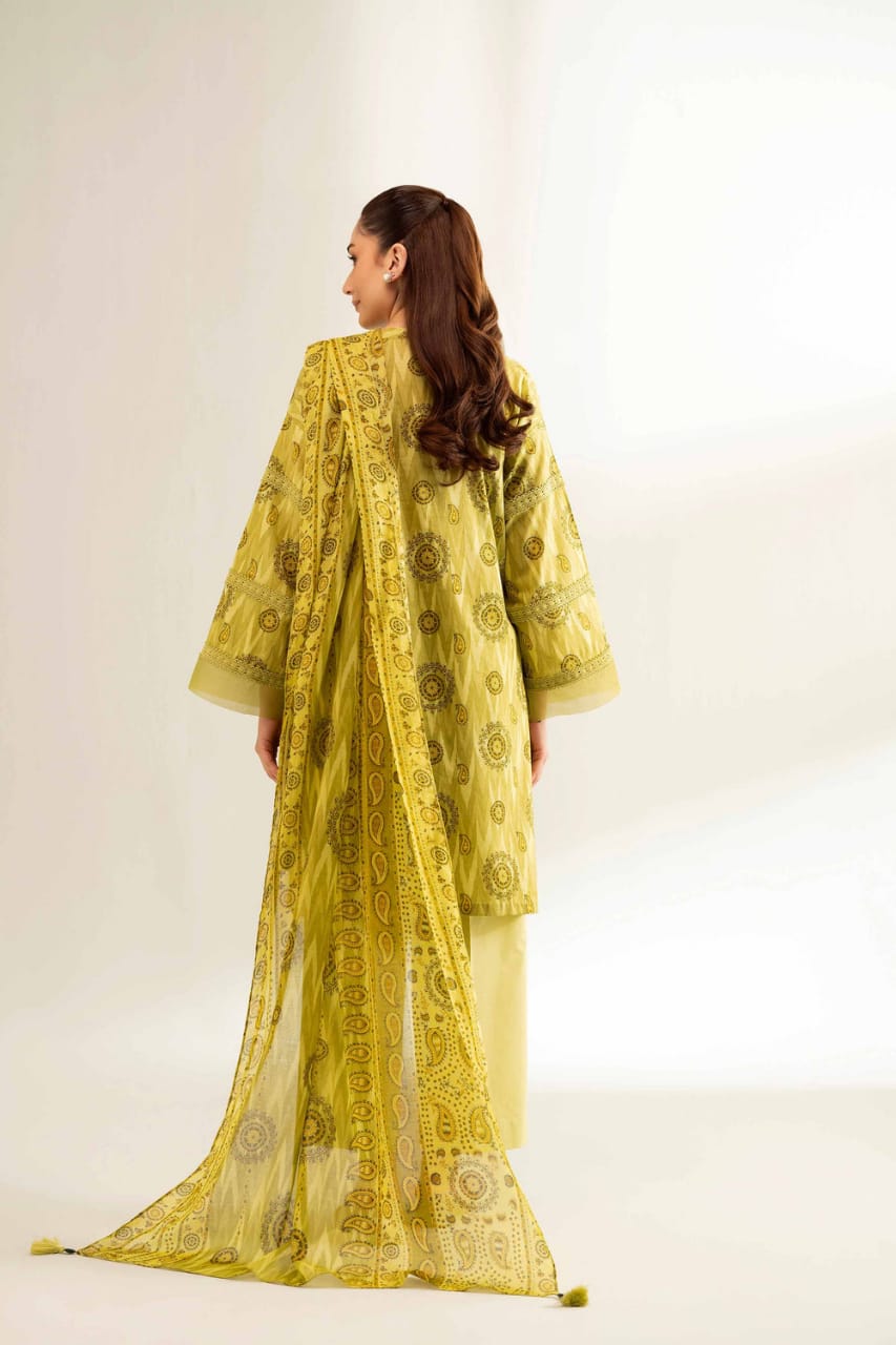 3 Pcs Unstitched Printed Lawn Suit by Nishat