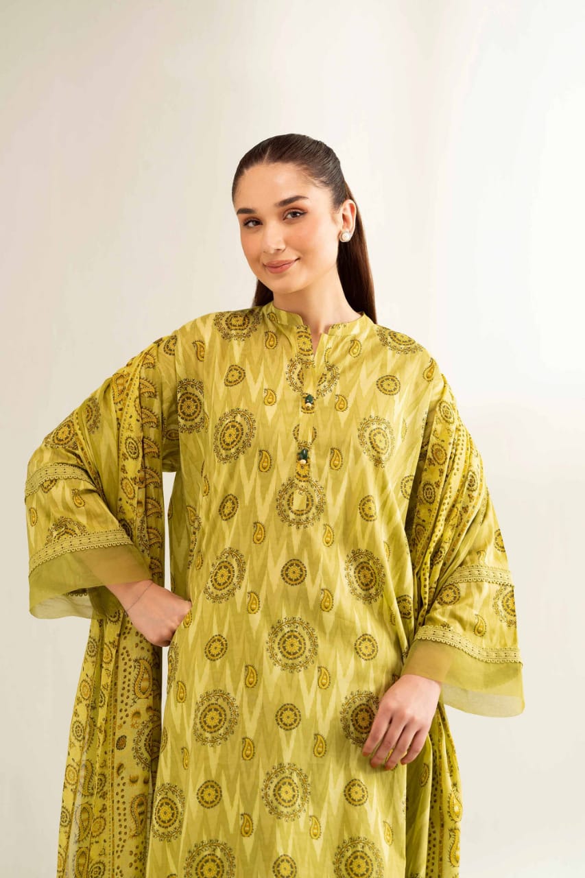 3 Pcs Unstitched Printed Lawn Suit by Nishat